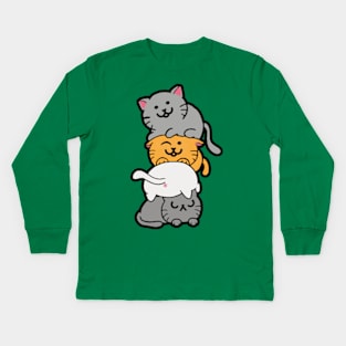 Cat Stack Kids Long Sleeve T-Shirt